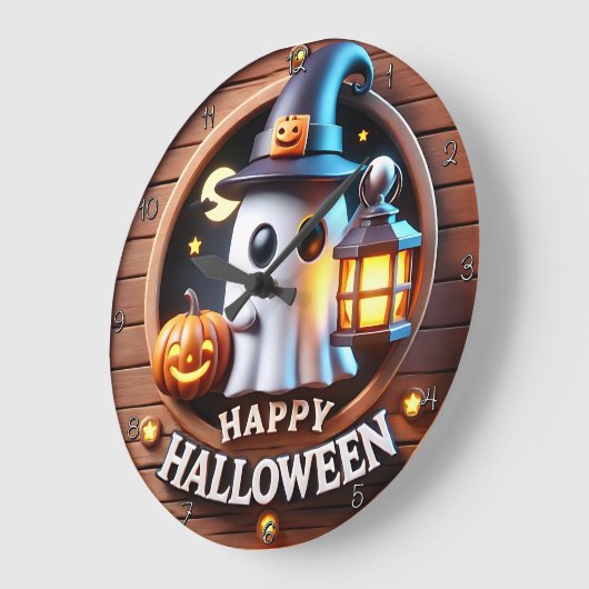 Spooky Ghost Halloween Themed Große Wanduhr (Winkel)