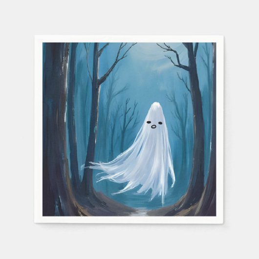 Spooky Ghost | Happy Halloween Party Serviette (Vorderseite)