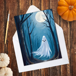 Spooky Ghost | Happy Halloween Spuk Forest Feiertagskarte