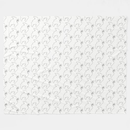 Spooky Ghost Happy Halloween Trick oder Treat Prin Fleecedecke (Vorderseite (Horizontal))