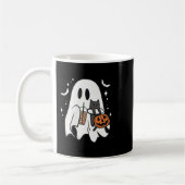 Spooky Ghost Holding Black Cat Halloween Eiskaffee Kaffeetasse (Links)
