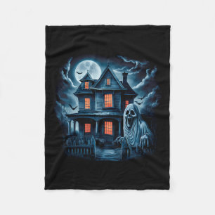 Spooky Ghost House Dark Horror Halloween Kostüm Fleecedecke