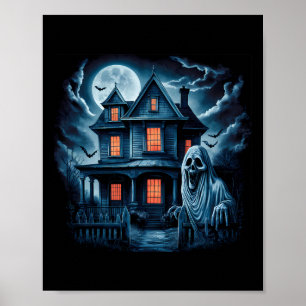 Spooky Ghost House Dark Horror Halloween Kostüm Poster
