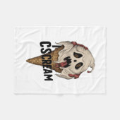 Spooky Ghost Ice Cream "I CSCREAM" Fleecedecke (Vorderseite (Horizontal))