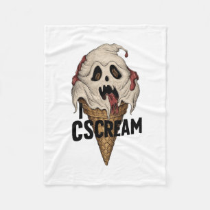 Spooky Ghost Ice Cream "I CSCREAM" Fleecedecke