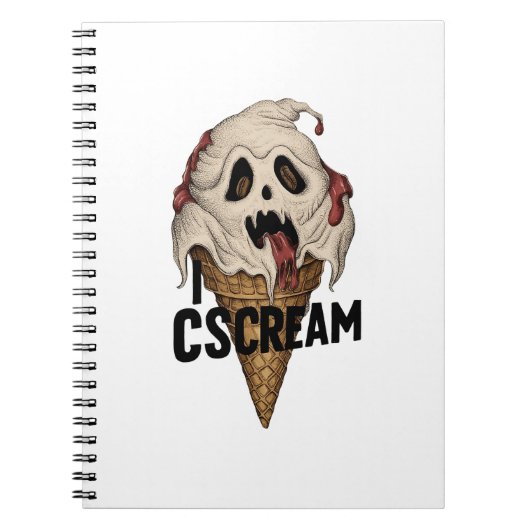 Spooky Ghost Ice Cream "I CSCREAM" Notizblock (Vorderseite)