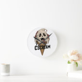 Spooky Ghost Ice Cream "I CSCREAM" Runde Wanduhr (Zuhause)