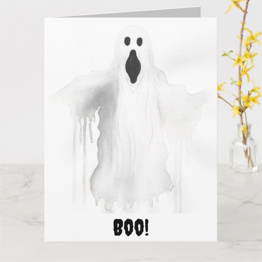 Spooky Ghost Karte (Gelbe Blume)