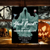 Spooky Ghost Let's Get Sheet Faced Halloween-Party Einladung