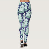 Spooky Ghost Lila Halloween Pants für Frauen Leggings (Rückseite)