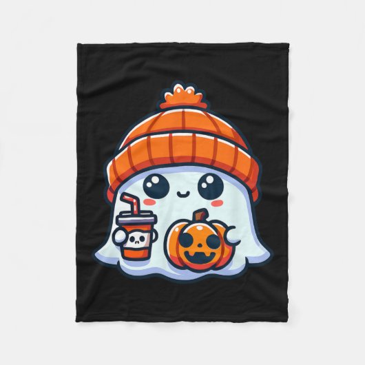 Spooky Ghost Mens Halloween Fleecedecke (Vorderseite)