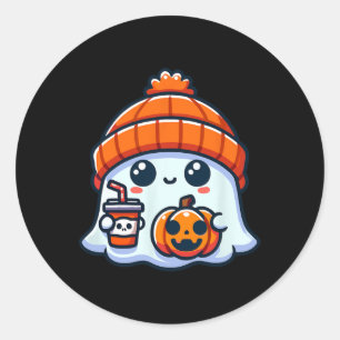 Spooky Ghost Mens Halloween Runder Aufkleber