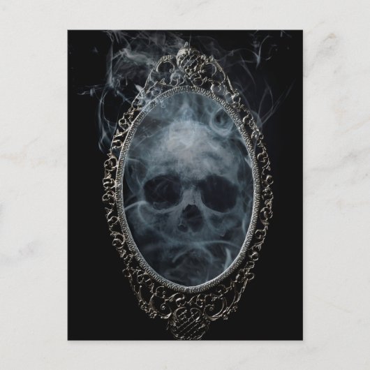 Spooky Ghost Mirror Halloween Postkarte (Vorderseite)