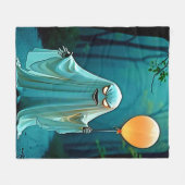 Spooky Ghost mit Eerie Balloon Fleecedecke (Vorderseite (Horizontal))