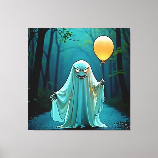Spooky Ghost mit Eerie Balloon Leinwanddruck (Vorderseite)