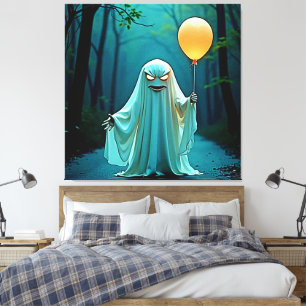 Spooky Ghost mit Eerie Balloon Leinwanddruck