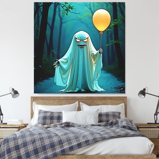 Spooky Ghost mit Eerie Balloon Leinwanddruck (Insitu (Schlafzimmer))