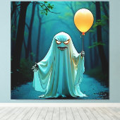 Spooky Ghost mit Eerie Balloon Leinwanddruck (Insitu (Holzboden))