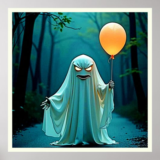 Spooky Ghost mit Eerie Balloon Poster (Vorne)