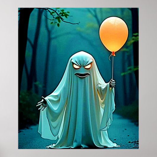 Spooky Ghost mit Eerie Balloon Poster (Vorne)
