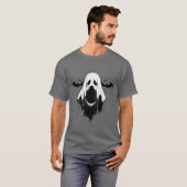 Spooky Ghost mit Fledermäusen T-Shirt (Vorne ganz)