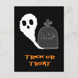 Spooky Ghost mit Grau Halloween Holiday Postkarte