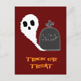 Spooky Ghost mit Grau Halloween Holiday Postkarte