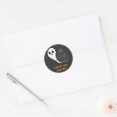 Spooky Ghost mit Grau Halloween Sticker (Umschlag)