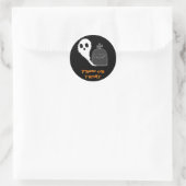 Spooky Ghost mit Grau Halloween Sticker (Tasche)