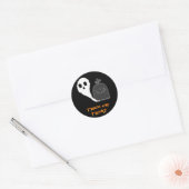 Spooky Ghost mit Grau Halloween Sticker (Umschlag)