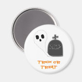 Spooky Ghost mit Grave Halloween Magnet (Vorderseite/Rückseite)