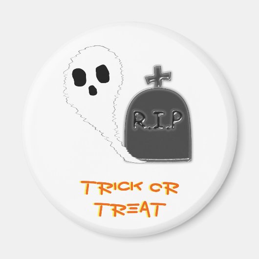 Spooky Ghost mit Grave Halloween Magnet (Vorne)