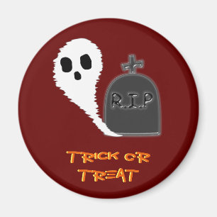 Spooky Ghost mit Grave Halloween Magnet
