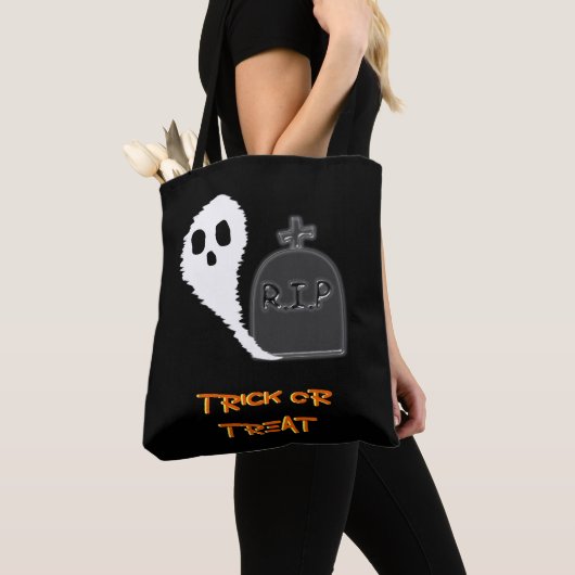 Spooky Ghost mit Grave Halloween Tasche (Von Nahem)