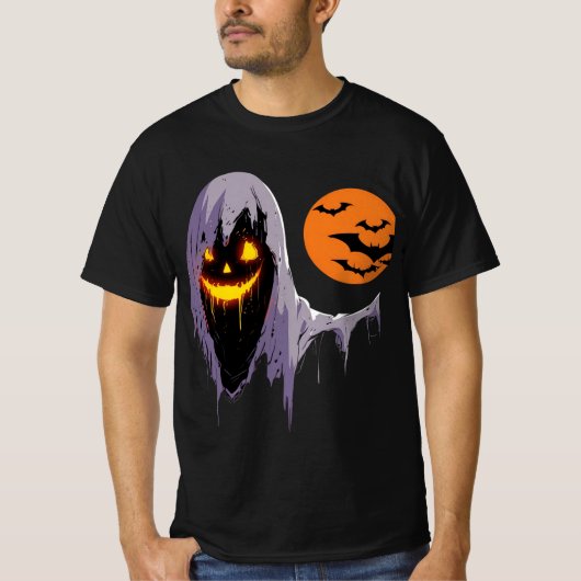 Spooky Ghost mit Vollmond T-Shirt (Vorderseite)