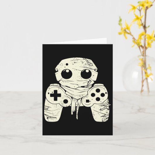 Spooky Ghost Mummy Gaming Controller Halloween Spi Karte (Gelbe Blume)