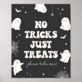 Spooky Ghost No Tricks Nur Leckereien Halloween-Ze Poster (Vorne)