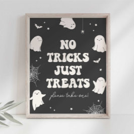 Spooky Ghost No Tricks Nur Leckereien Halloween-Ze Poster