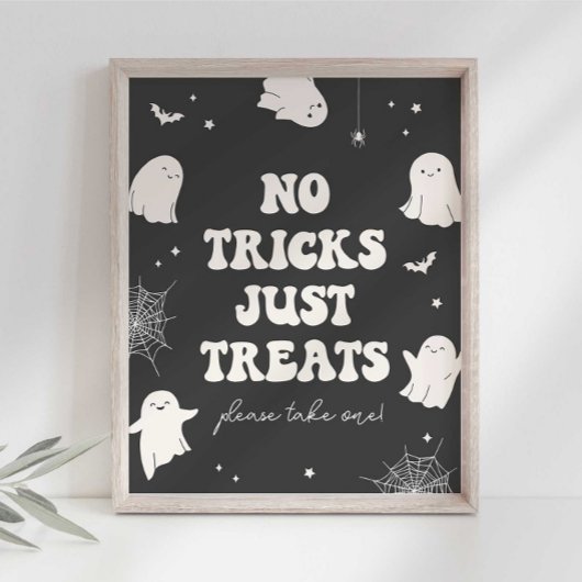 Spooky Ghost No Tricks Nur Leckereien Halloween-Ze Poster