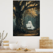 Spooky Ghost on Swing Halloween Autumn Forest Poster (Küche)