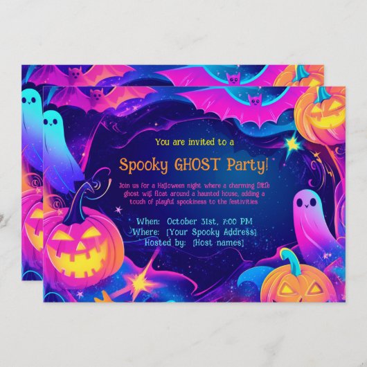 Spooky Ghost-Party Einladung (Vorne/Hinten)