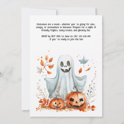 Spooky Ghost-Party Einladung (Rückseite)