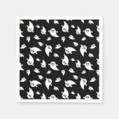 Spooky Ghost Pattern auf schwarz dekorativen Hallo Serviette (Vorderseite)