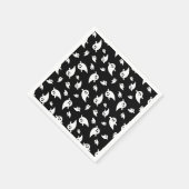 Spooky Ghost Pattern auf schwarz dekorativen Hallo Serviette (Ecke)