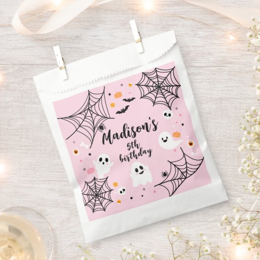 Spooky Ghost Pink Halloween Geschenktütchen (Ausgeschnitten)
