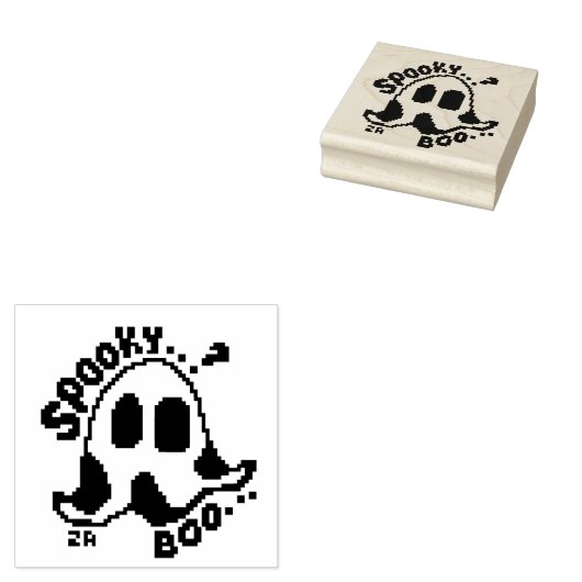Spooky ghost, Pixelart, Pixel Art  Gummistempel (Stempel)