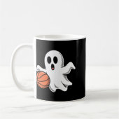 Spooky Ghost Playing Basketball Retro Halloween Co Kaffeetasse (Links)