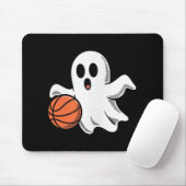 Spooky Ghost Playing Basketball Retro Halloween Co Mousepad (Mit Mouse)