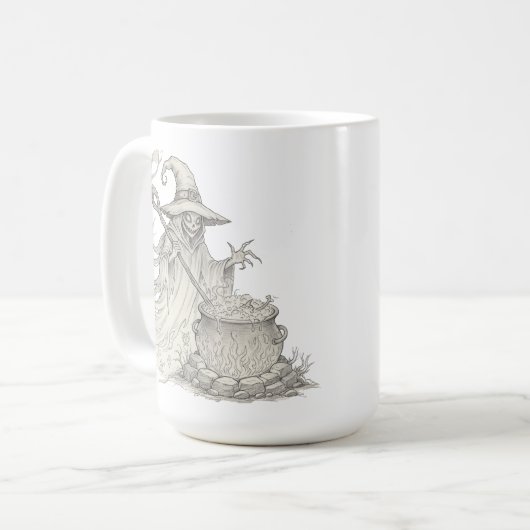 Spooky Ghost Pott rührend Halloween Kaffeetasse (Vorderseite Links)