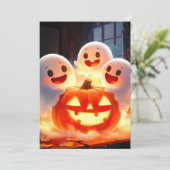 Spooky Ghost Pumpkin Party Glow Ankündigung (Stehend Vorderseite)